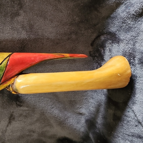 Vintage hand carved and painted wooden parrot figurines souvenir folk art macaw - Picture 8 of 10